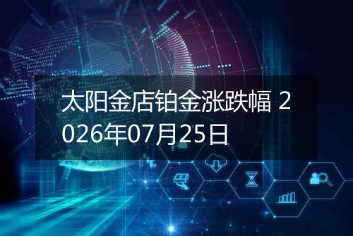 太阳金店铂金涨跌幅 2026年07月25日