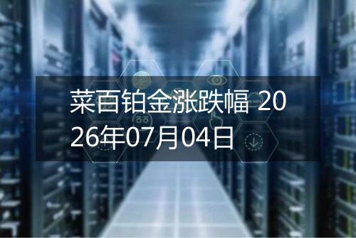 菜百铂金涨跌幅 2026年07月04日