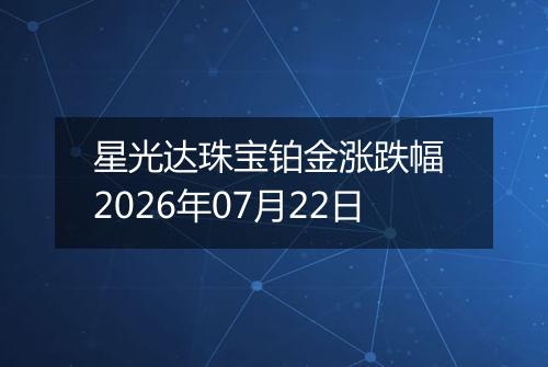 星光达珠宝铂金涨跌幅 2026年07月22日
