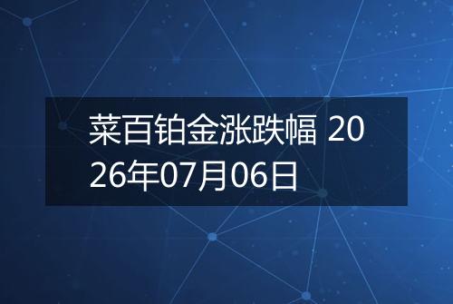 菜百铂金涨跌幅 2026年07月06日
