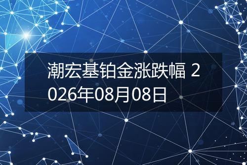 潮宏基铂金涨跌幅 2026年08月08日