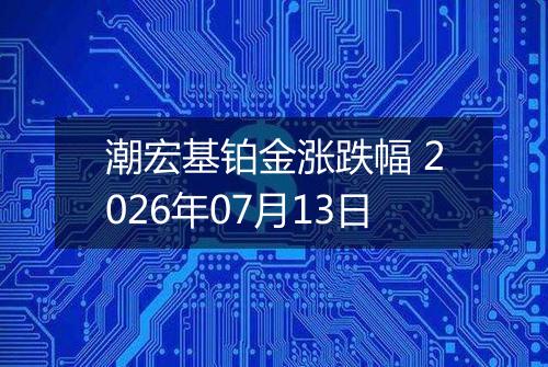 潮宏基铂金涨跌幅 2026年07月13日