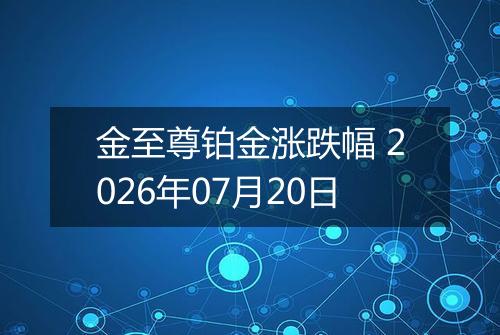 金至尊铂金涨跌幅 2026年07月20日