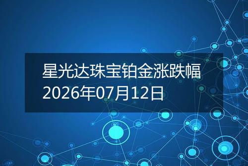 星光达珠宝铂金涨跌幅 2026年07月12日