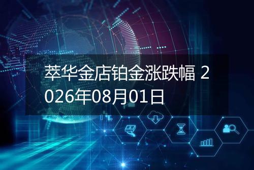 萃华金店铂金涨跌幅 2026年08月01日