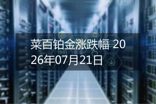 菜百铂金涨跌幅 2026年07月21日