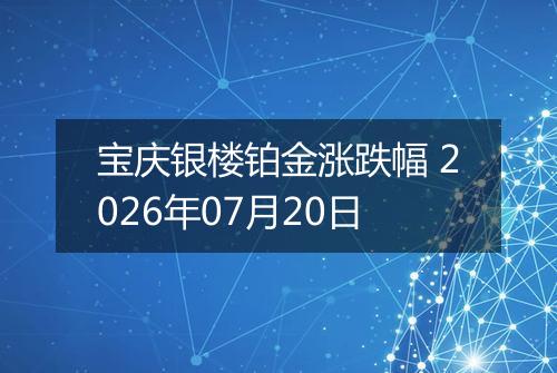 宝庆银楼铂金涨跌幅 2026年07月20日