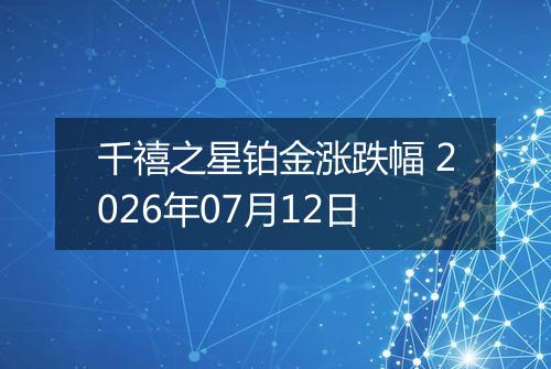 千禧之星铂金涨跌幅 2026年07月12日