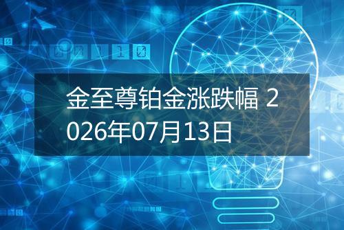 金至尊铂金涨跌幅 2026年07月13日