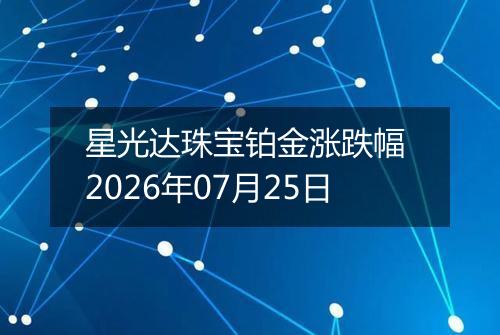 星光达珠宝铂金涨跌幅 2026年07月25日