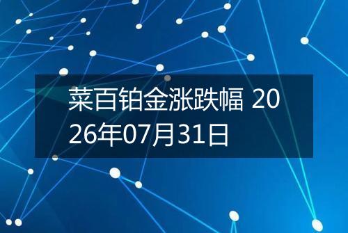 菜百铂金涨跌幅 2026年07月31日