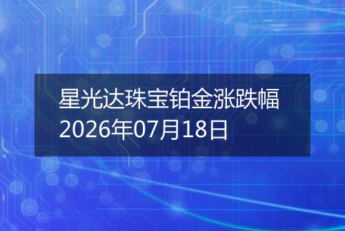 星光达珠宝铂金涨跌幅 2026年07月18日