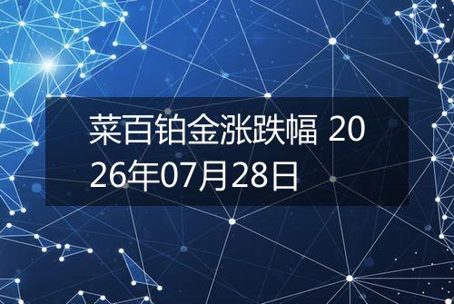 菜百铂金涨跌幅 2026年07月28日