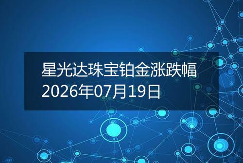 星光达珠宝铂金涨跌幅 2026年07月19日