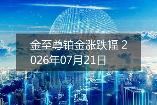 金至尊铂金涨跌幅 2026年07月21日