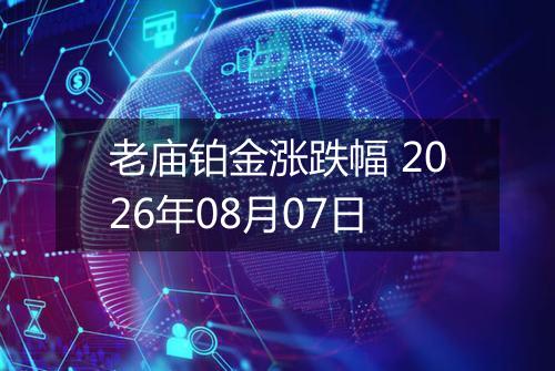 老庙铂金涨跌幅 2026年08月07日