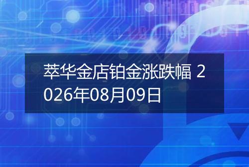 萃华金店铂金涨跌幅 2026年08月09日