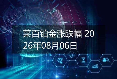 菜百铂金涨跌幅 2026年08月06日