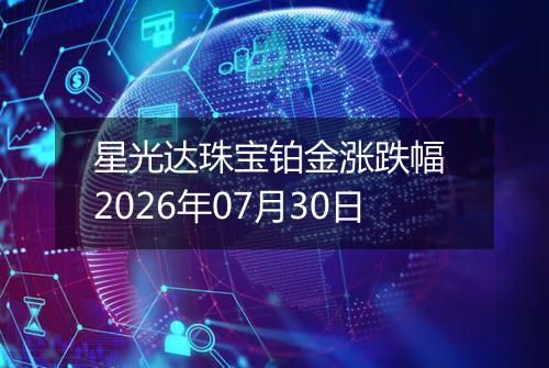 星光达珠宝铂金涨跌幅 2026年07月30日