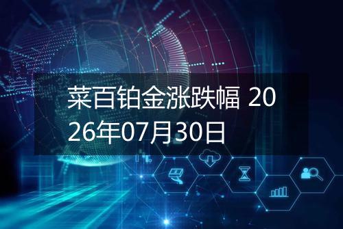 菜百铂金涨跌幅 2026年07月30日
