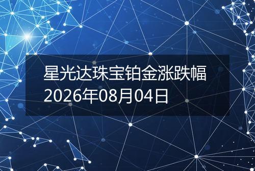 星光达珠宝铂金涨跌幅 2026年08月04日