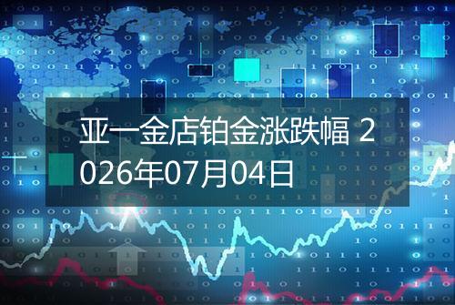 亚一金店铂金涨跌幅 2026年07月04日