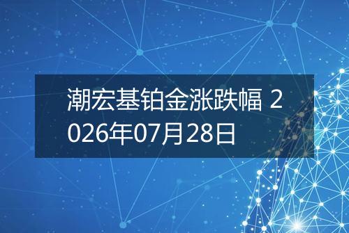 潮宏基铂金涨跌幅 2026年07月28日