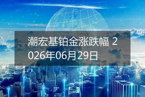 潮宏基铂金涨跌幅 2026年06月29日