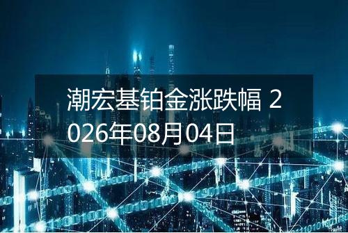 潮宏基铂金涨跌幅 2026年08月04日