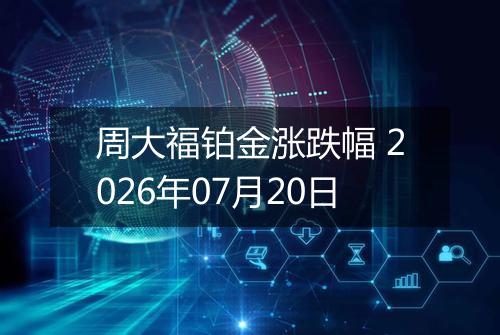 周大福铂金涨跌幅 2026年07月20日