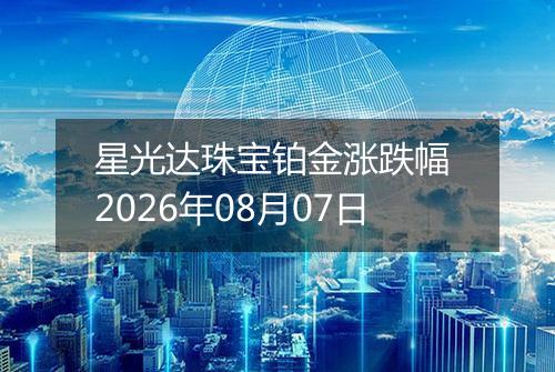 星光达珠宝铂金涨跌幅 2026年08月07日