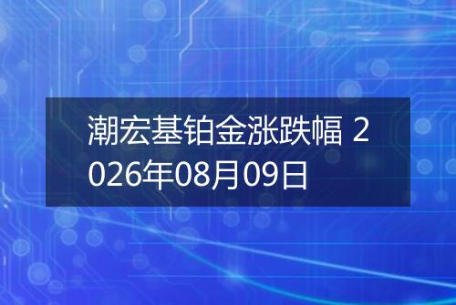 潮宏基铂金涨跌幅 2026年08月09日