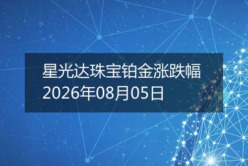 星光达珠宝铂金涨跌幅 2026年08月05日