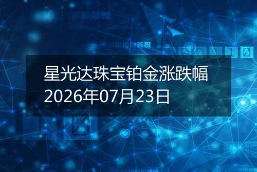 星光达珠宝铂金涨跌幅 2026年07月23日