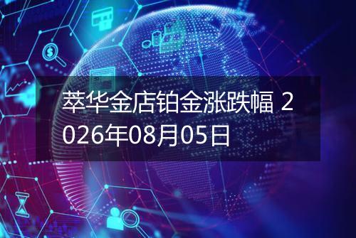 萃华金店铂金涨跌幅 2026年08月05日