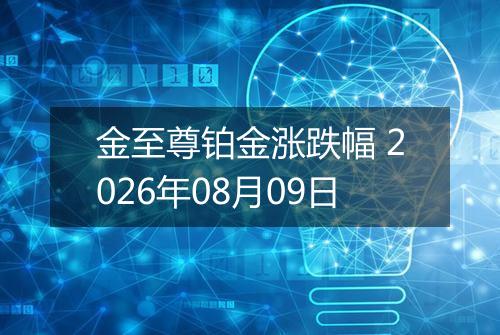 金至尊铂金涨跌幅 2026年08月09日